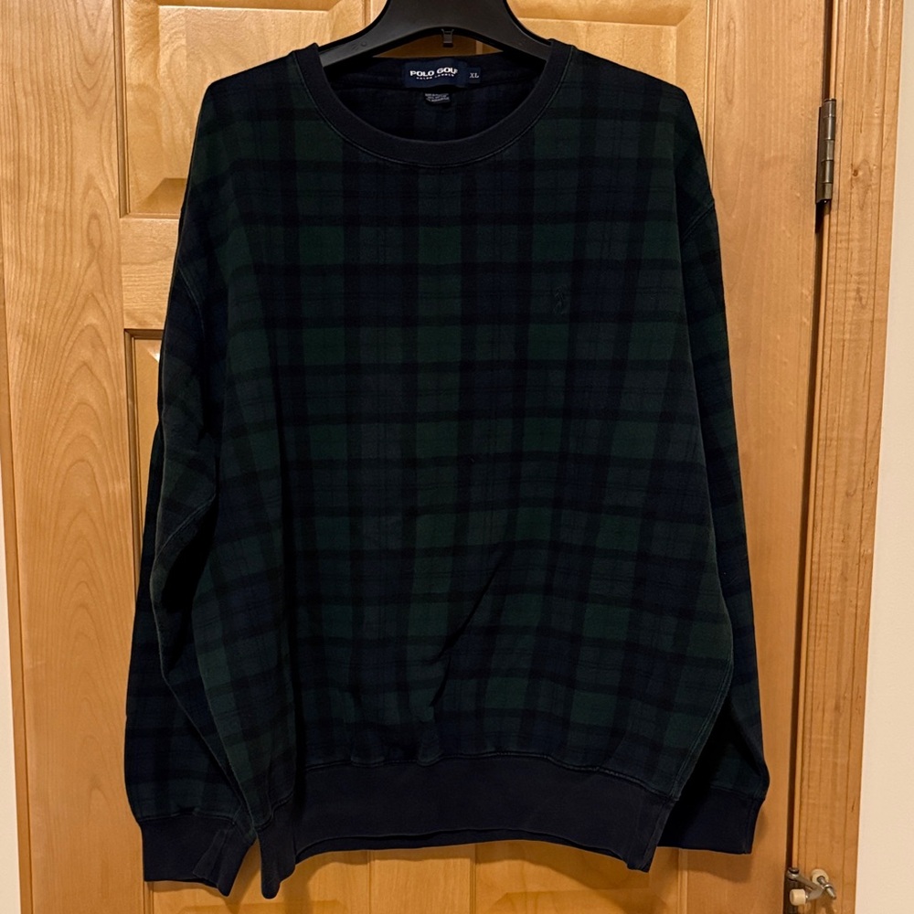 Polo Ralph Lauren Polo Golf Plaid Crewneck Sweater 90s Vintage